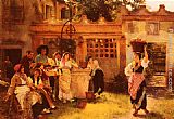 Famous Seller Paintings - A Venetian Fan Seller